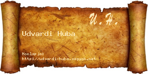 Udvardi Huba névjegykártya